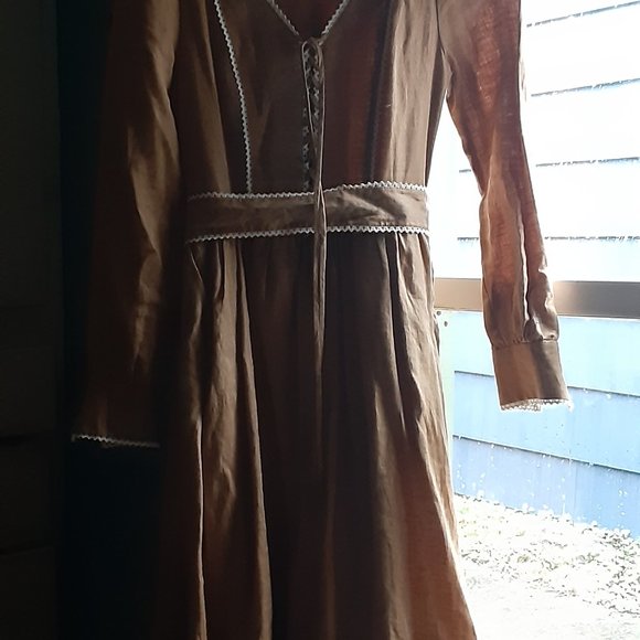Revintaria "Anne" Linen *Handmade in Poland* Gunne-Style Midi dress - Picture 3 of 7